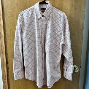 Men's Lauren By Ralph Lauren   L/S Button Down Shirt Blue Org. White SZ Medium